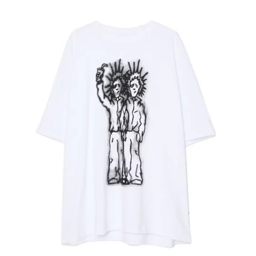 Patterned White T Shirt