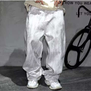 Grungey White Baggy Denim Jeans