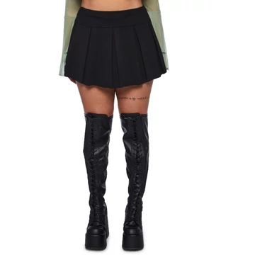 Plus Wicked Scholar Pleated Mini Skirt