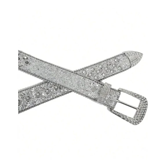 Rhinestone Silver Belt