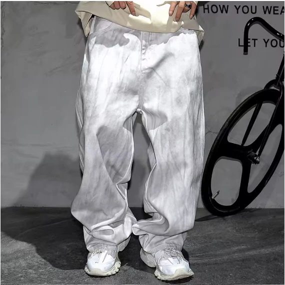 Grungey White Baggy Denim Jeans