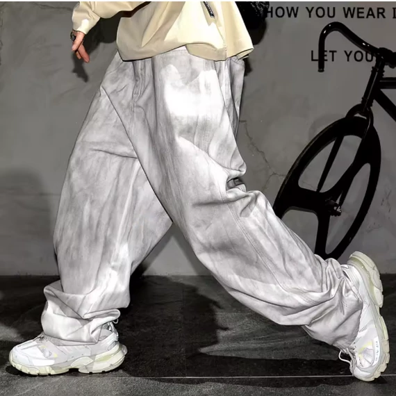 Grungey White Baggy Denim Jeans