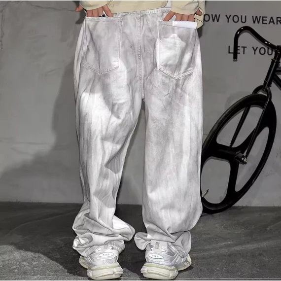 Grungey White Baggy Denim Jeans