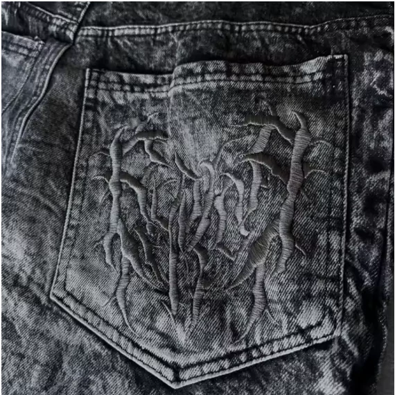  Phantom Jeans High Street Spider Embroidered