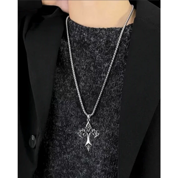 Flame Cross Necklace