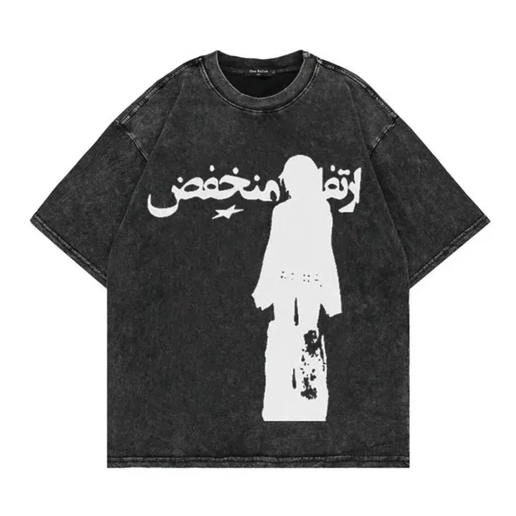 Washed Faded Graphic T Shirt