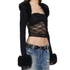 Becoming Mine Faux Fur Shrug - Black